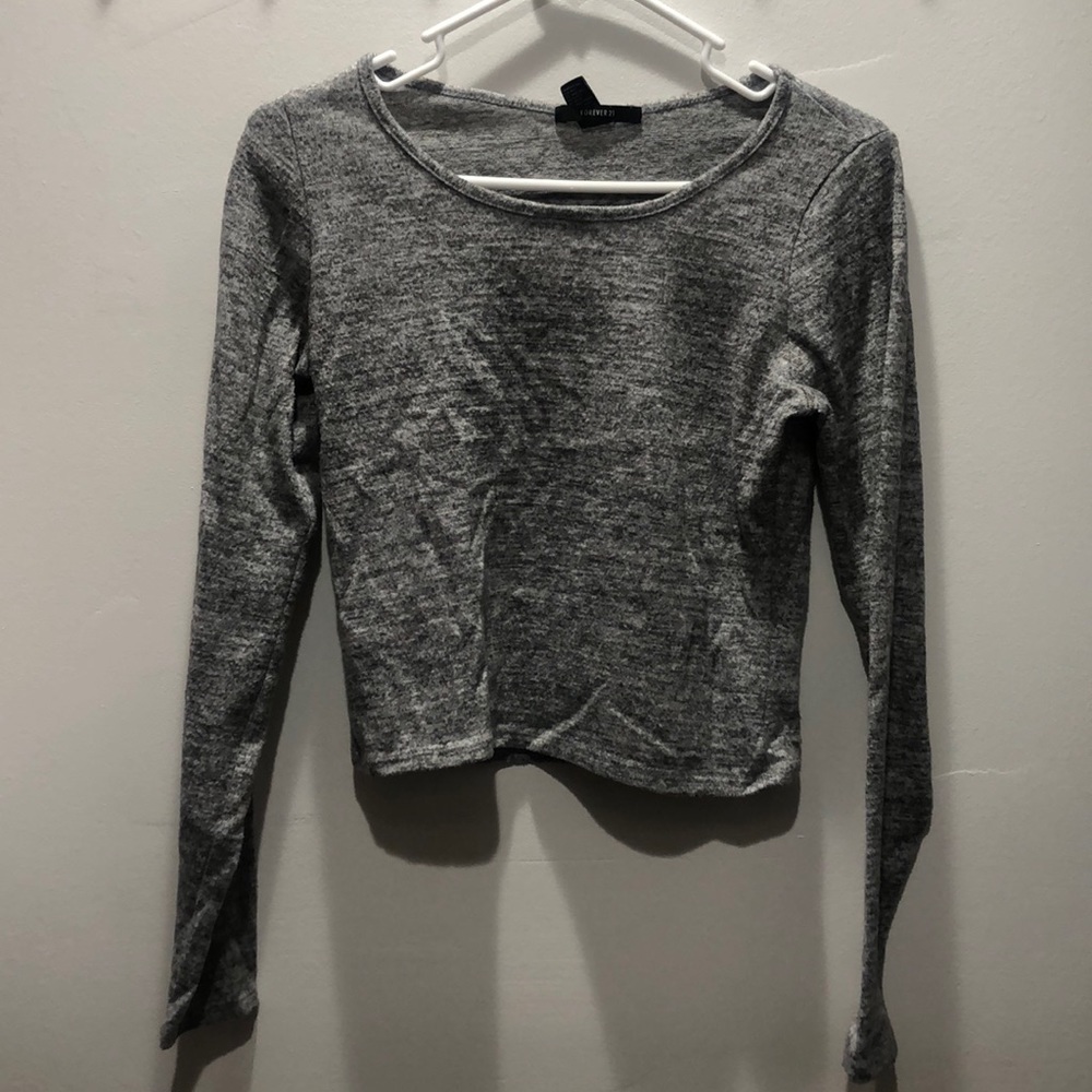 Gray Crop Top
